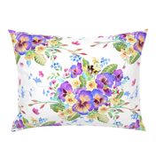 pansy watercolor chintz