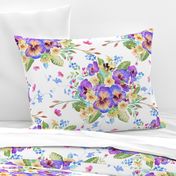 pansy watercolor chintz