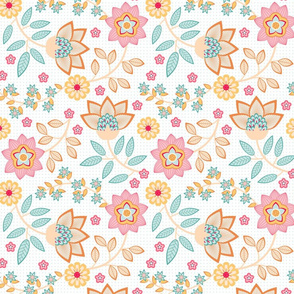 chintz in pink and teal