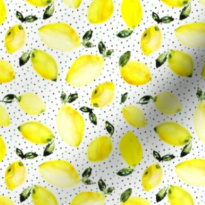 So lemony summer • watercolor citruses with lots of dots