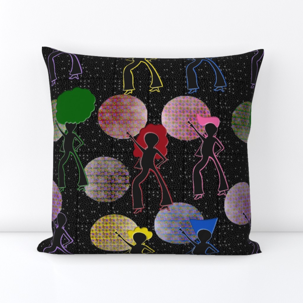 70s disco dancers -jewel tones-large scale _ Amake Adedoyin