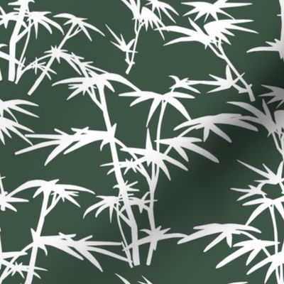 White Bamboo Bushes on green background