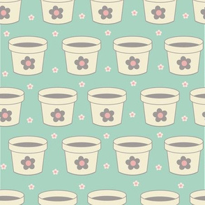 Yellow flower pots pattern