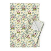 stylized chintz flowers cream