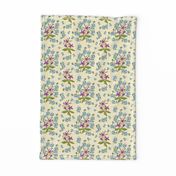 stylized chintz flowers cream