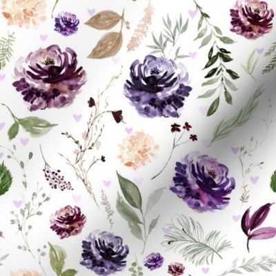 Purple Crush Florals and Hearts