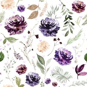 Purple Crush Florals and Hearts