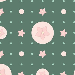 Green and pink floral pattern