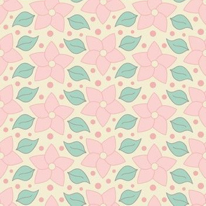 Yellow and pink floral pattern