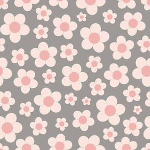 Grey and pink floral pattern