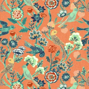 Indian Chintz {Coral}