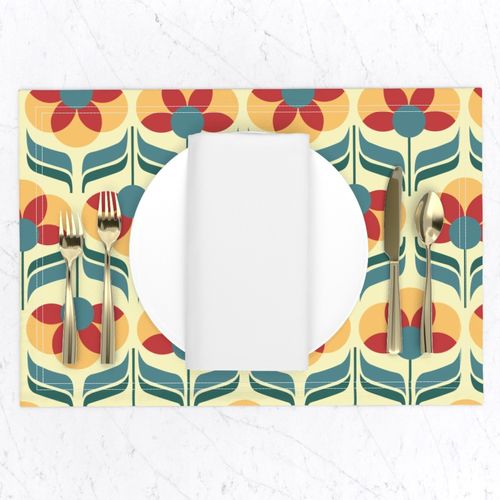 jewel retro flowers - faded