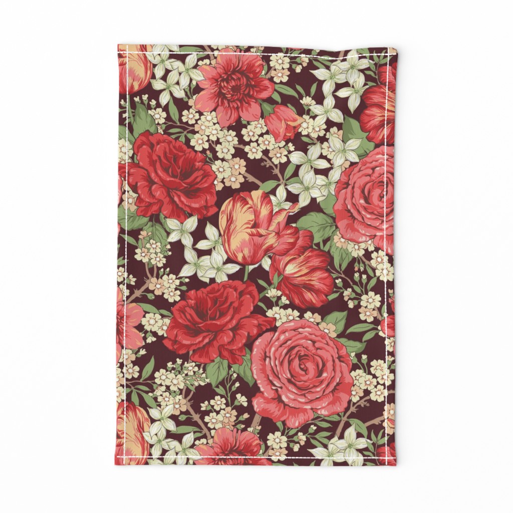 British Chintz Floral Red