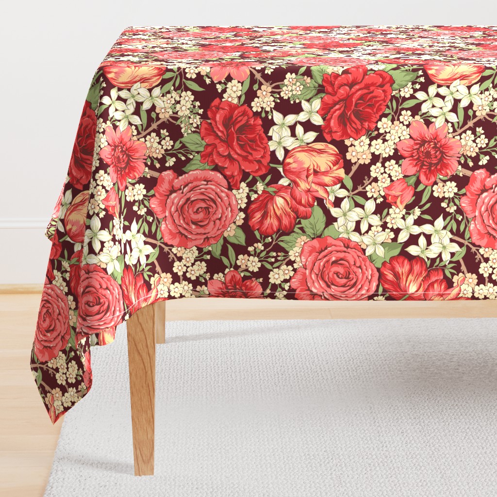 British Chintz Floral Red