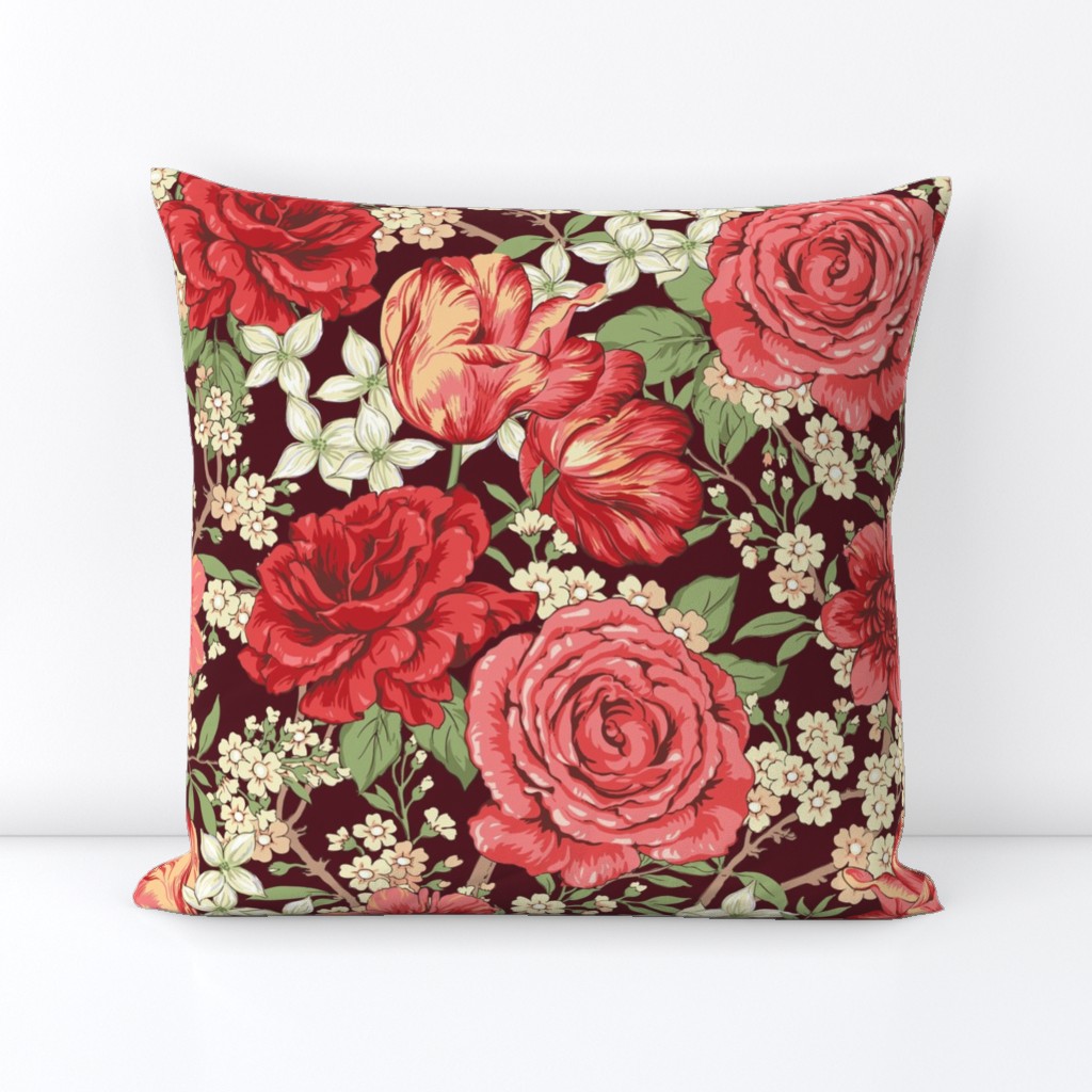 British Chintz Floral Red