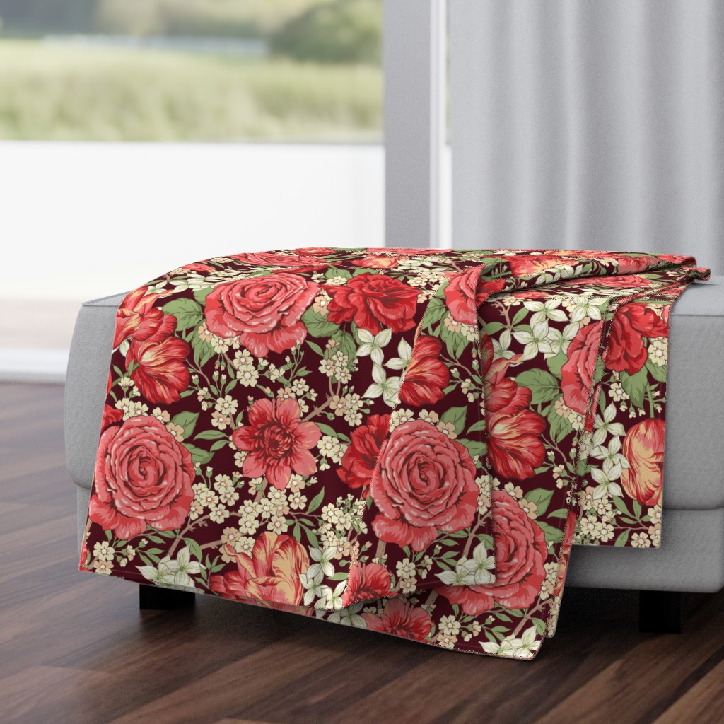 British Chintz Floral Red