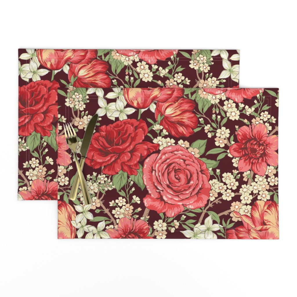 British Chintz Floral Red