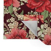 British Chintz Floral Red