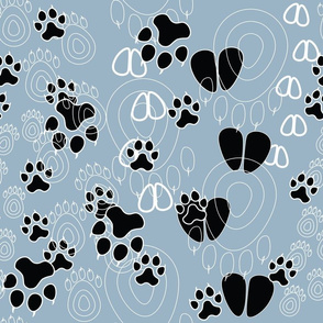 Animal foot Print in grey