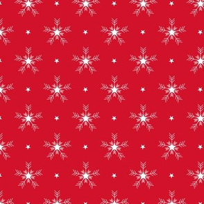 Red winter snowflakes pattern