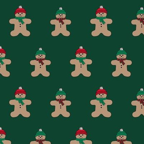 Green gingerbread men pattern