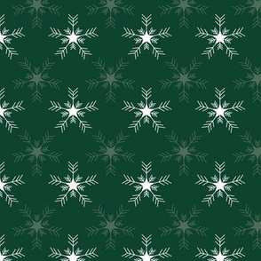 Green winter snowflakes pattern