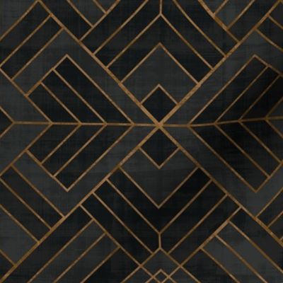 Lennox Vintage Deco Geo - Black & Copper