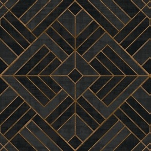 Lennox Vintage Deco Geo - Black & Copper