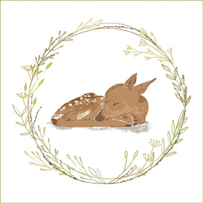 6 Loveys - Sleeping Baby Deer - 18 inches square