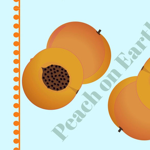 peach on earth tea towel