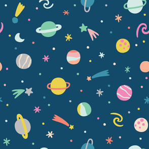 Colorful Planets Pattern