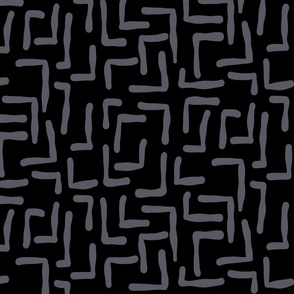 ABSTRACT MAZE - GRAY ON BLACK
