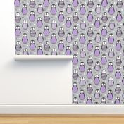 Penguins with Sweater Geometric  and Triangles  Purple Grey