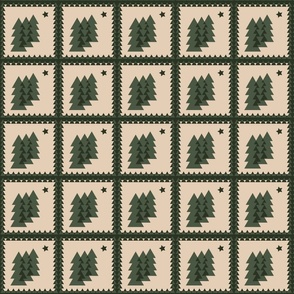 geometric christmas trees checks by rysunki_malunki