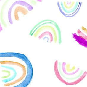 Dreamy world full of rainbows • watercolor for modern nursery
