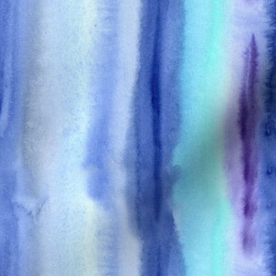 Watercolor wash striped tie-dye texture in blue and aqua