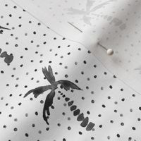 Noir watercolor palms with dots for neutral modern nursery