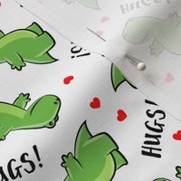 Hug-a-saurus - valentines hug dinosaur - trex toss on white - LAD19