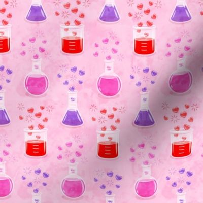 love potion - science valentines on pink - LAD19