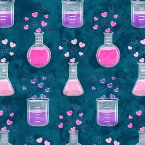 love potion - science valentines on teal - LAD19