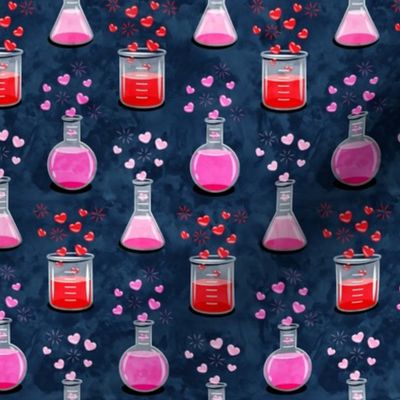 love potion - science valentines on blue- LAD19