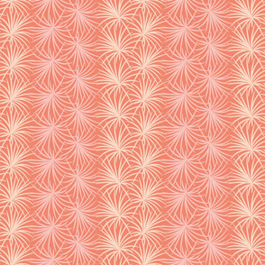 coral pink palm leaves by rysunki_malunki