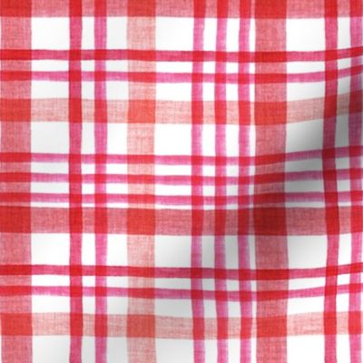 Valentine Plaid Linen Watercolor - Valentine's Day