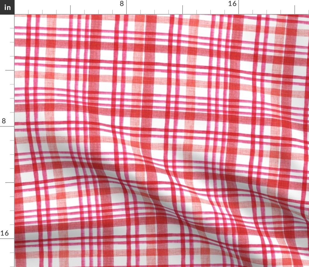 Valentine Plaid Linen Watercolor - Valentine's Day