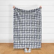 batik windowpane grid in white on indigo