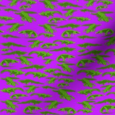 Sm Alligators on Purple by DulciArt, LLC