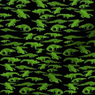 Sm Alligators on Black by DulciArt,LLC