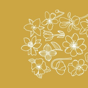Flowers of Canada tea towel