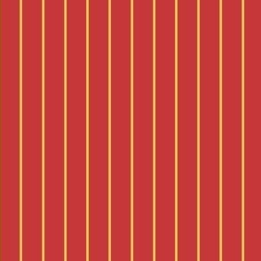 Golden Yellow Stripe on Red