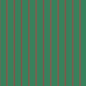 Red Pinstripe on Green